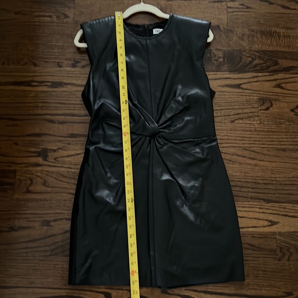 Zara Sleeveless Leather Knot Dress Black Size Large - Picture 13 of 13